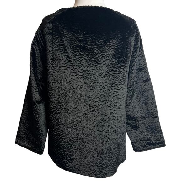 Vintage Styled by Winter Faux Broadtail Lamb Fur Coat Sz M - Picture 2 of 6